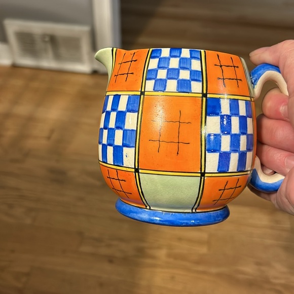 Vintage Royal Trico hand decorated geometric design pitcher Nagoya Japan unique - Picture 11 of 14